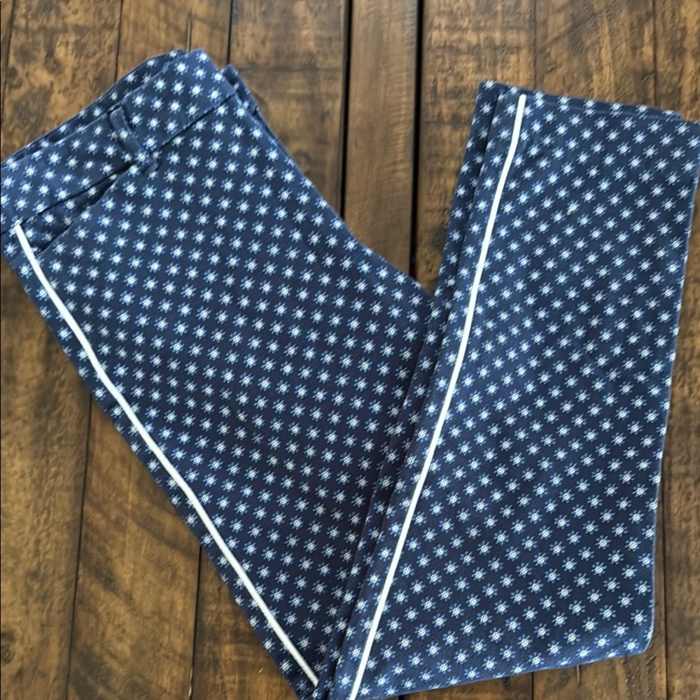 Metaphor Blue Patterned Cropped Pants